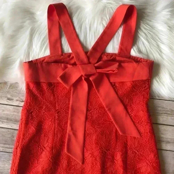 Banana Republic Dress Back Bow Floral Dress Sz 2 - Picture 5 of 7